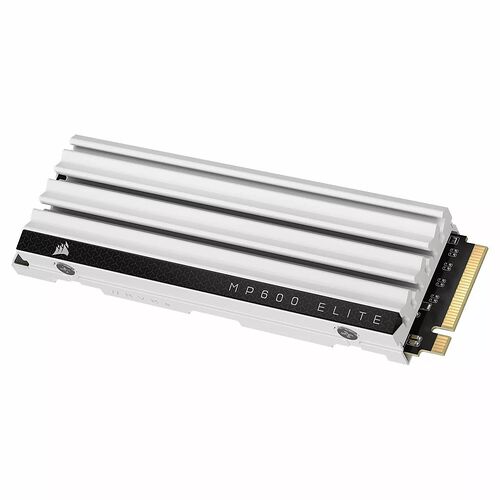 SSD Corsair MP600 Elite avec un dissipateur thermique argenté pour une meilleure gestion thermique.