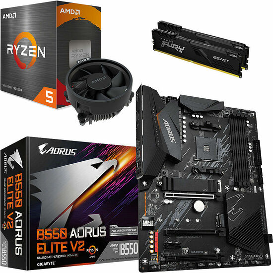 Kit évo Ryzen 5 5600X + Gigabyte B550 AORUS ELITE V2 + 16 Go