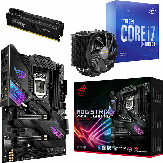 Kit évo Core i7-10700KF + Asus ROG STRIX Z490-E GAMING + Dark Rock 4 + 16 Go