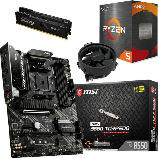 Kit évo Ryzen 5 5600X + MSI MAG B550 TORPEDO + 16 Go