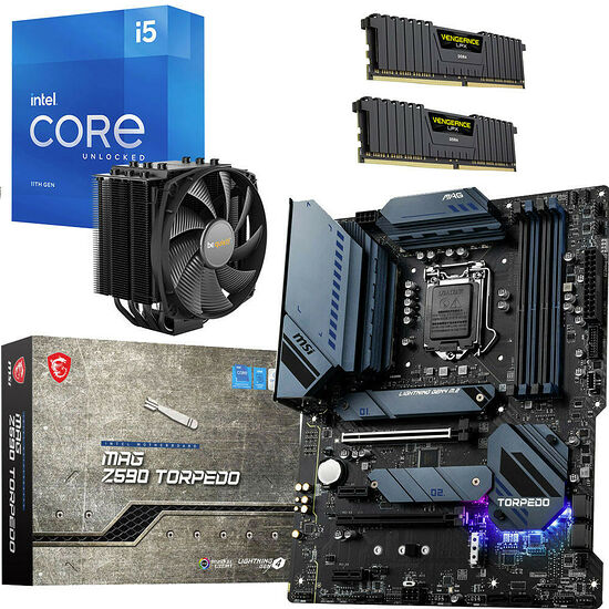 Kit évo Core i5-11600K + MSI MAG Z590 TORPEDO + Dark Rock 4 + 16 Go