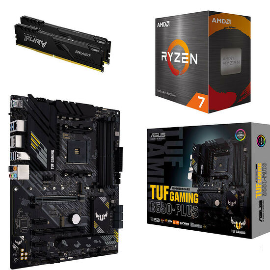 Kit évo Ryzen 7 5800X + Asus TUF GAMING B550-PLUS + 16 Go