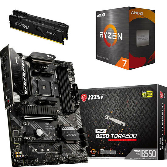 Kit évo AMD Ryzen 7 5800X + MSI MAG B550 TORPEDO + 16 Go