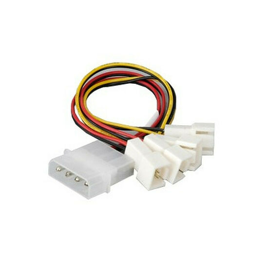 Câble Molex vers 4 x connecteurs 3 broches ventilateur - 15 cm - Akasa