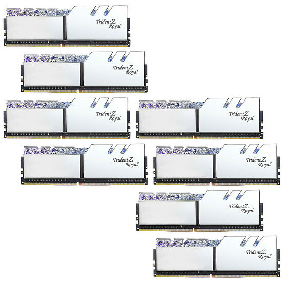 DDR4 G.Skill Trident Z Royal Argent - 256 Go (8 x 32 Go) 3200 MHz - CAS 14