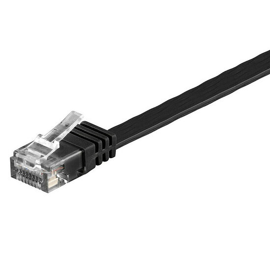 Câble RJ45 plat CAT6 U/UTP - Noir - 3 m