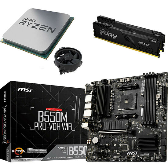 Kit évo Ryzen 5 3600 (Bulk) + MSI B550M PRO-VDH WiFi + 16 Go