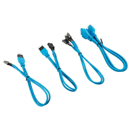 Kit d'extension gainé pour panneau avant (30 cm) - Bleu - Corsair