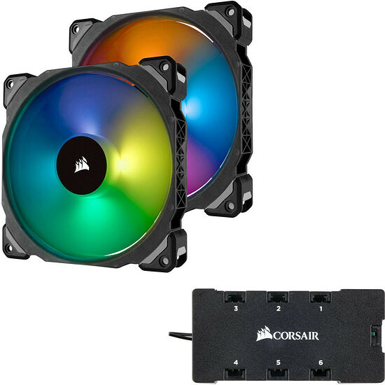 Corsair ML140 Pro RGB + Lighting Node PRO - 140 mm (Pack de 2)