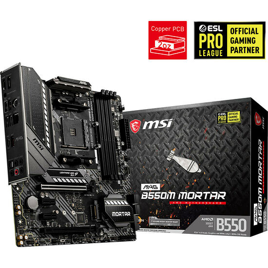 MSI MAG B550M Mortar (déjà compatible Ryzen 5XXX)