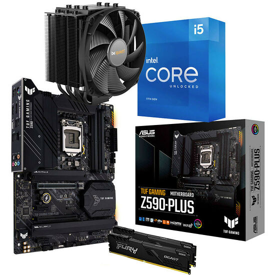 Kit évo Intel Core i5-11600K + Asus TUF Z590-PLUS + Dark Rock 4 + 16 Go