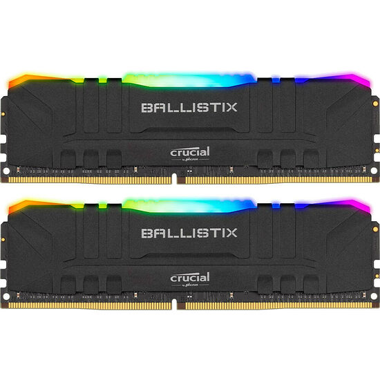 DDR4 Crucial Ballistix Black RGB, 32 Go (2 x 16 Go), 3600 MHz, CAS