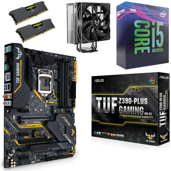 Kit évo Core i5-9600K + Asus TUF Z390-PLUS GAMING WIFI + VT120 + 16 Go