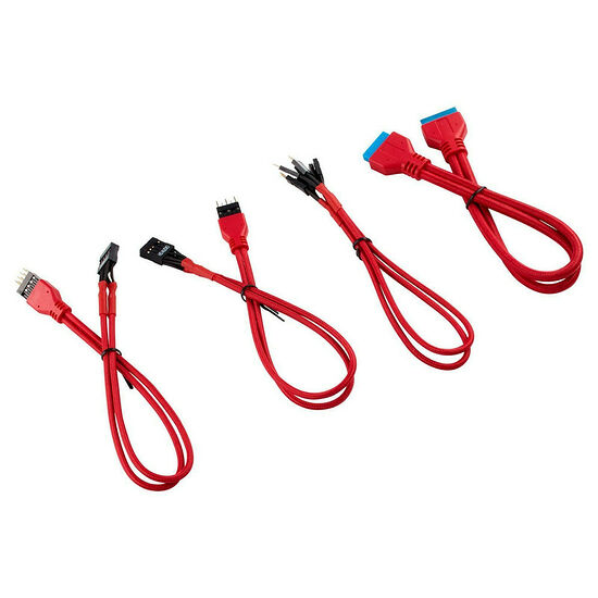Kit d'extension gainé pour panneau avant (30 cm) - Rouge - Corsair