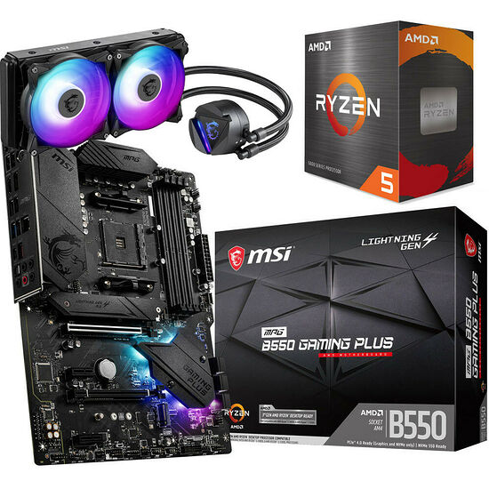 Kit évo AMD Ryzen 5 5600X + MSI MPG B550 Gaming Plus + CORELIQUID 240R