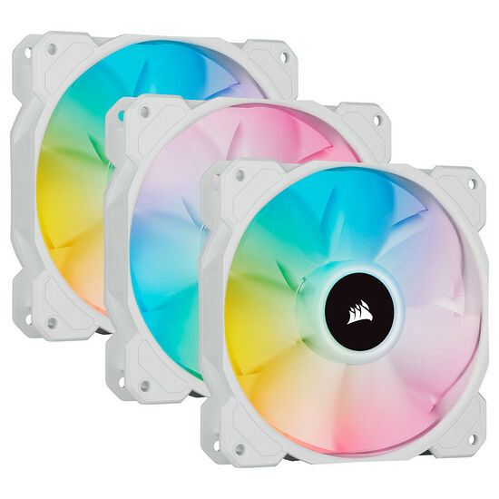 Corsair SP120 RGB Elite - Blanc - 120 mm (Pack de 3) + Lighting Node Core