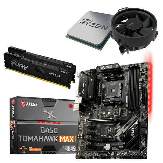 Kit évo AMD Ryzen 5 3600 (Bulk) + MSI B450 TOMAHAWK MAX II + 16 Go