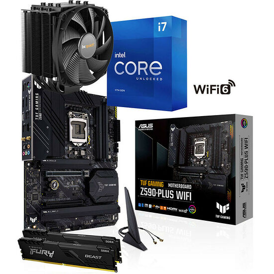 Kit évo Intel Core i7-11700K + Asus TUF Z590-PLUS WIFI + Dark Rock 4 + 16 Go