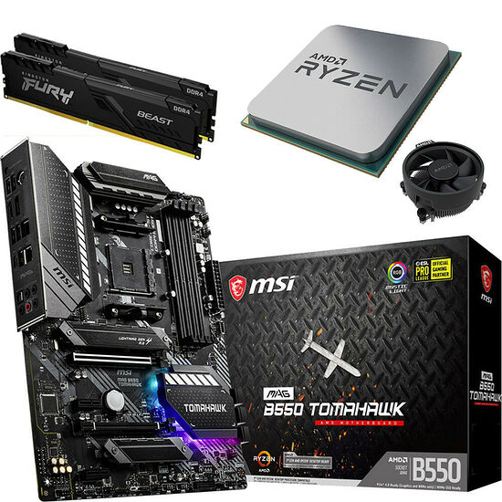 Kit évo Ryzen 5 3600 (Bulk) + MSI MAG B550 Tomahawk + 16 Go