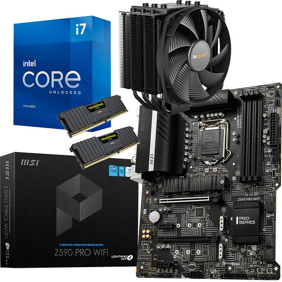 Kit évo Intel Core i7-11700K + MSI Z590 PRO WIFI + Dark Rock 4 + 16 Go