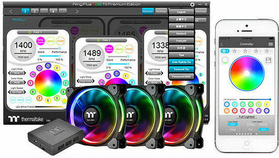 Thermaltake Riing Plus 12 RGB Premium Edition Combo Kit - 120 mm (Pack de 3) (image:3)
