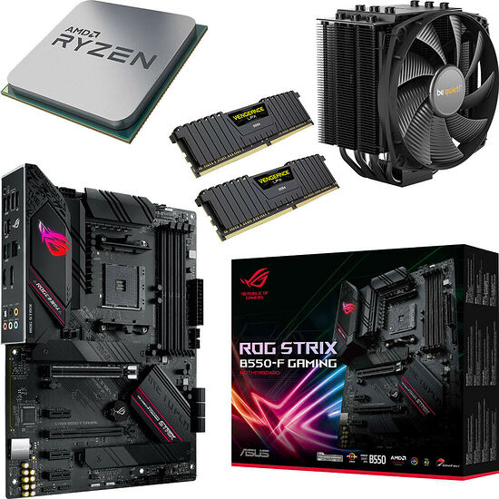 Kit évo Ryzen 5 5600X Bulk + Asus ROG STRIX B550-F GAMING + Dark Rock 4 + 16 Go
