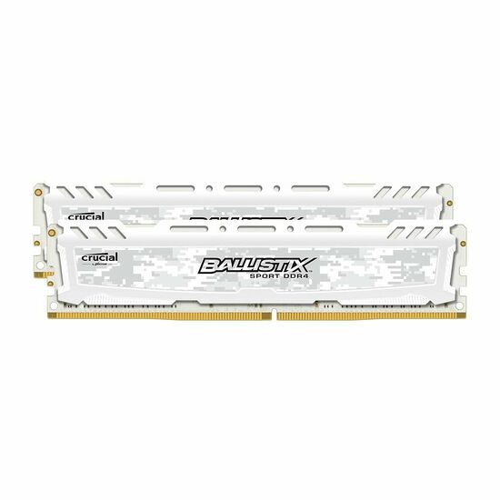 DDR4 Ballistix Sport LT, Blanc, 16 Go (2 x 8 Go), 2666 MHz, CAS 16