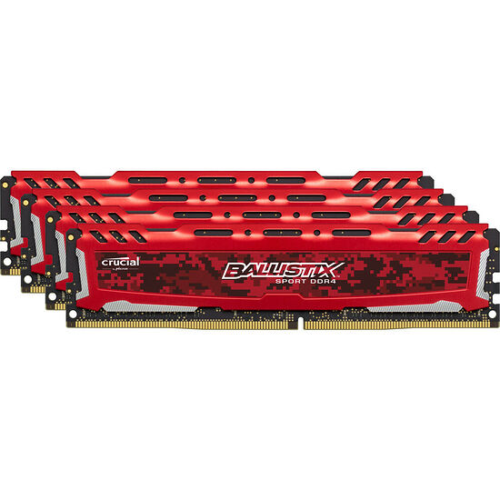 DDR4 Ballistix Sport LT Rouge - 64 Go (4 x 16 Go) 3200 MHz - CAS 16