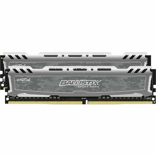DDR4 Ballistix Sport LT, Gris, 16 Go (2 x 8 Go), 2400 MHz, CAS 16