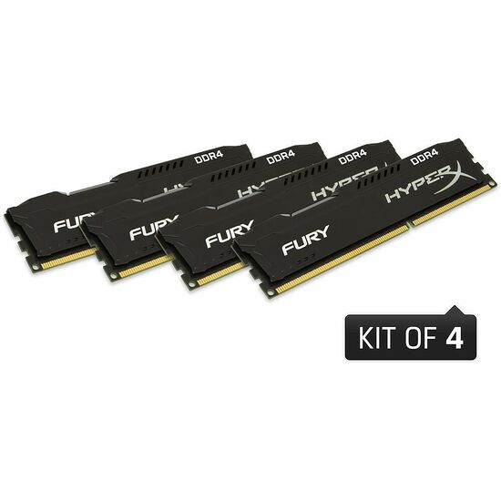 DDR4 HyperX Fury, Noir, 16 Go (4 x 4 Go), 2666 MHz, CAS 15