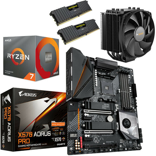 Kit évo Ryzen 7 3700X + Gigabyte X570 AORUS PRO + Dark Rock 4 + 16 Go