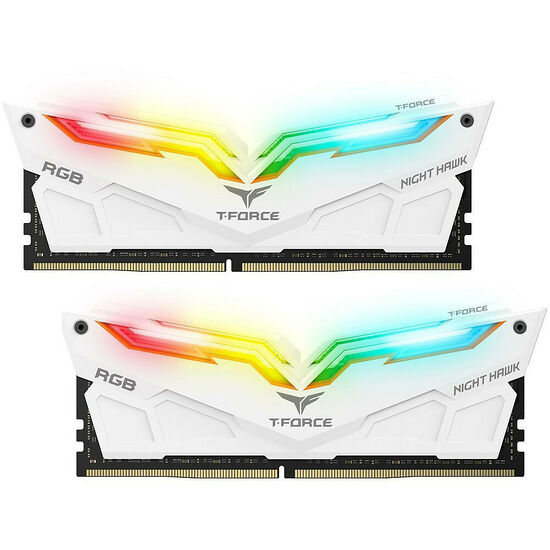 DDR4 T-FORCE Night Hawk RGB, Blanc - 32 Go (2 x 16 Go) 3000 MHz - CAS 16
