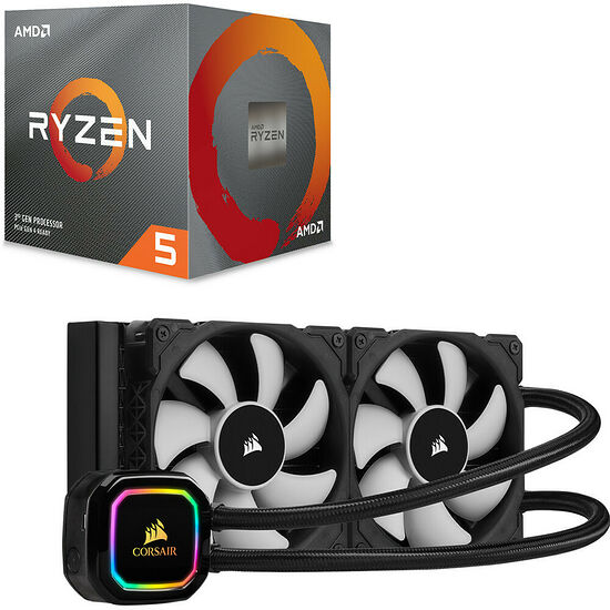 AMD Ryzen 5 3600XT (3.8 GHz) + Corsair iCue H100i RGB PRO XT - 240 mm