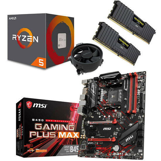Kit évo Ryzen 5 2600 (3.4 GHz) + MSI B450 GAMING PLUS MAX + 16 Go
