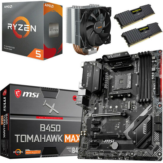 Kit évo Ryzen 5 3600 (3.6 GHz) + MSI B450 TOMAHAWK MAX + Pure Rock 2 + 16 Go