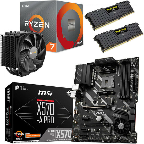 Kit évo Ryzen 7 3700X (3.6 GHz) + MSI X570-A PRO + Dark Rock 4 + 16 Go