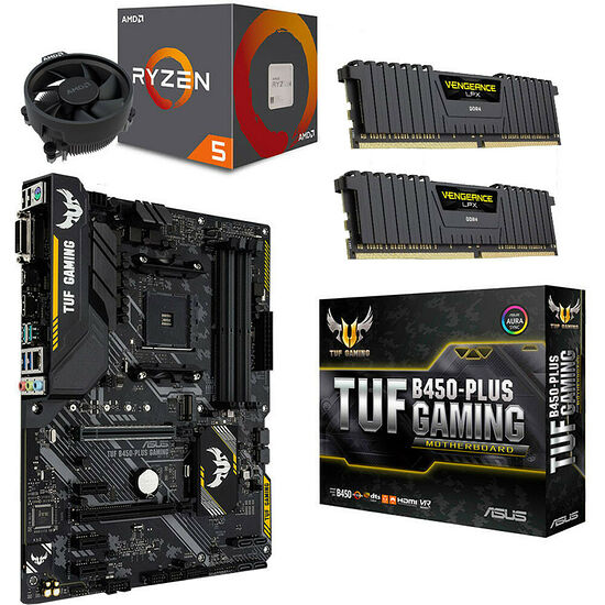 Kit évo Ryzen 5 1600 AF (3.2 GHz) + Asus TUF B450-PLUS GAMING + 16 Go