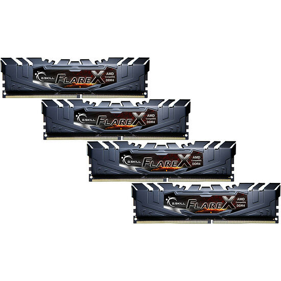 DDR4 G.Skill Flare X, Noir, 32 Go (4 x 8 Go), 2400 MHz, CAS 15