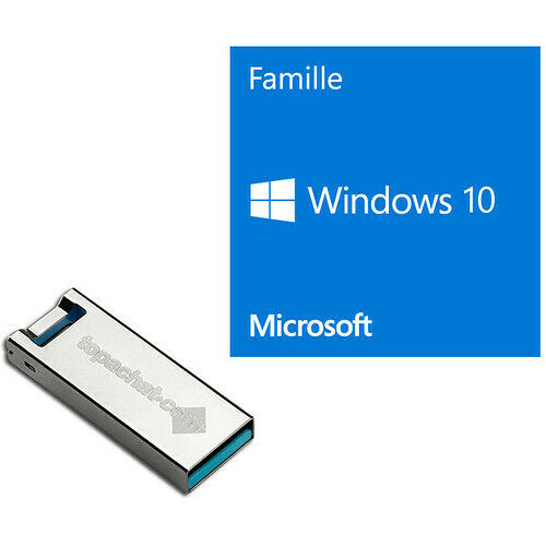 Microsoft Windows 10 Famille, 64 bits, OEM - Version DVD + Clé USB