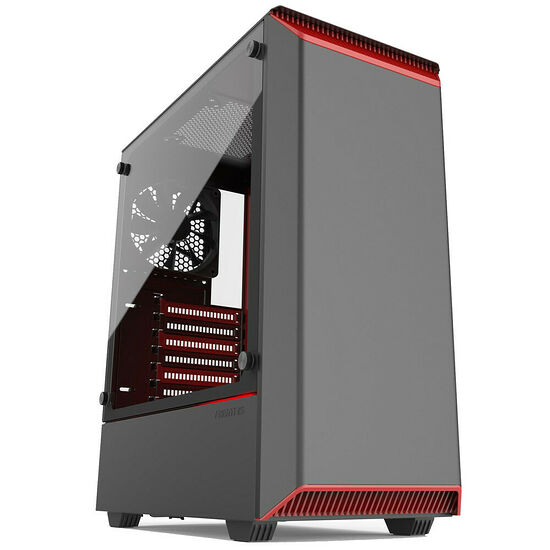 Phanteks Eclipse P300 Tempered Glass - Noir/Rouge