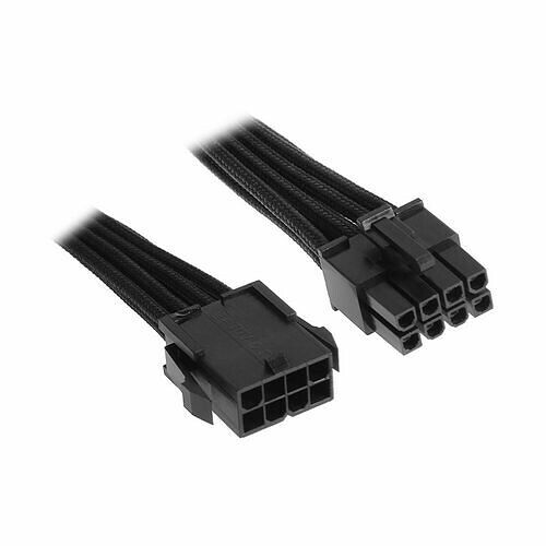 Câble rallonge gainé ATX 8 broches BitFenix Alchemy, 45 cm, Noir