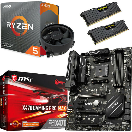 Kit évo Ryzen 5 3600 (3.6 GHz) + MSI X470 GAMING PRO MAX + 16 Go
