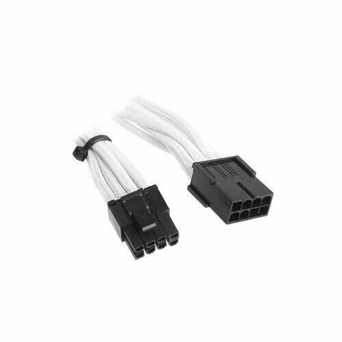 Câble rallonge gainé PCI-E 6+2 broches BitFenix Alchemy, 45 cm, Blanc/Noir
