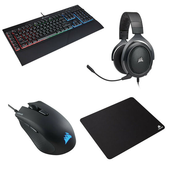 Pack Corsair K55 + HS50 + Harpoon Pro + MM100