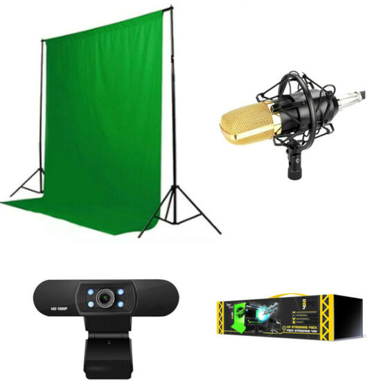 SteelPlay Pack Streaming Fond Vert + Micro + Webcam