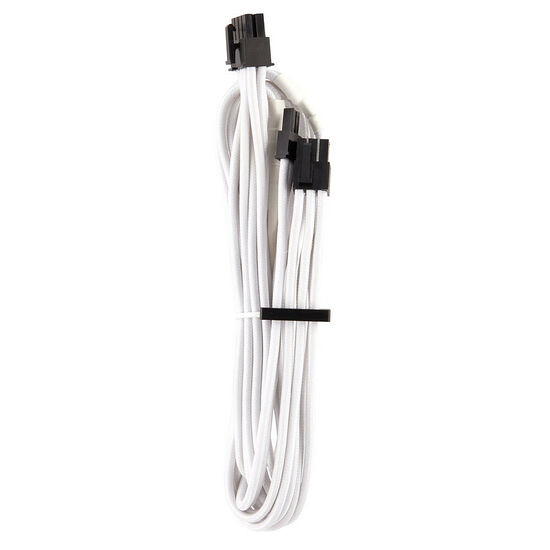 Câble gainé 1 x PCI-E 6+2 broches Corsair - 65 cm - Blanc