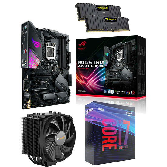 Kit évo Core i7-9700K + Asus ROG STRIX Z390-F GAMING + Dark Rock 4 + 16 Go