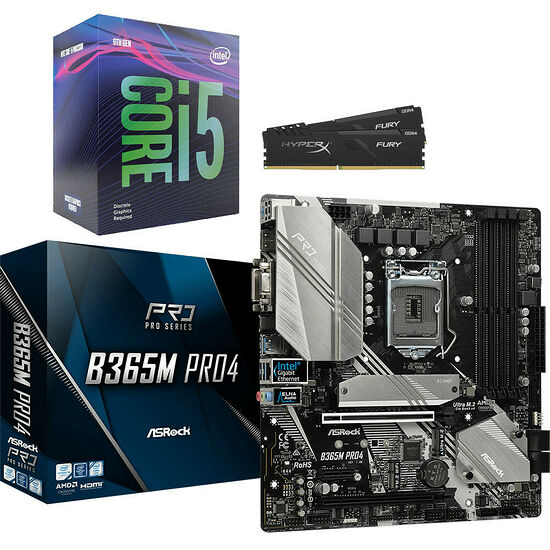 Kit évo Intel Core i5-9400F + ASRock B365M Pro4 + 16 Go