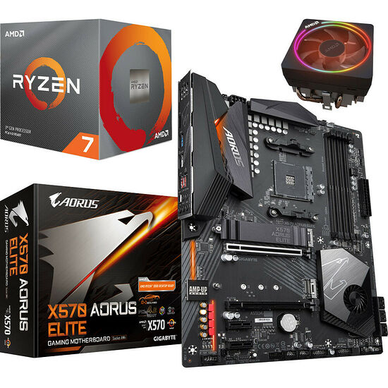 Kit évo Ryzen 7 3700X (3.6 GHz) + GIGABYTE X570 AORUS ELITE