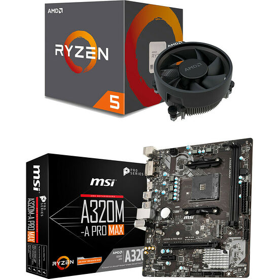 Kit d'évo AMD Ryzen 5 1600 AF (3.2 GHz) + MSI A320M-A PRO MAX